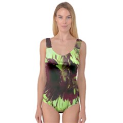 Green Glowing Flower Princess Tank Leotard  by okhismakingart