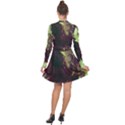 Green Glowing Flower Long Sleeve Panel Dress View2