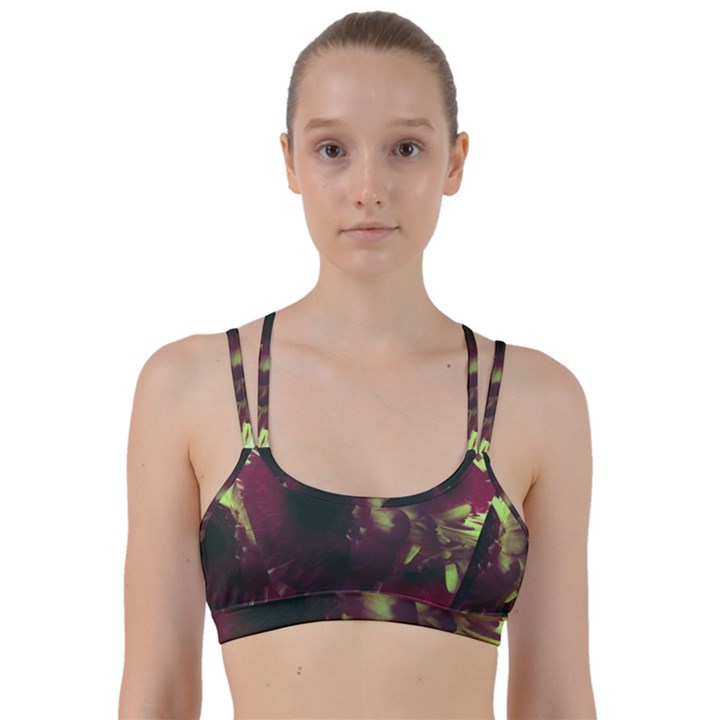 Green Glowing Flower Line Them Up Sports Bra