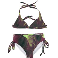 Green Glowing Flower Kids  Classic Bikini Set