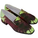 Green Glowing Flower Women s Chunky Heel Loafers View3