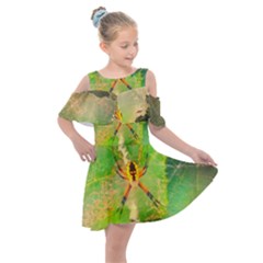 Orb Spider Kids  Shoulder Cutout Chiffon Dress