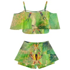 Orb Spider Kids  Off Shoulder Skirt Bikini