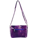 Blue Glowing Flowers Shoulder Bag with Back Zipper View3