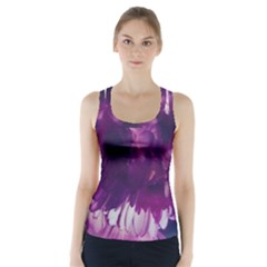 Blue Glowing Flowers Racer Back Sports Top by okhismakingart