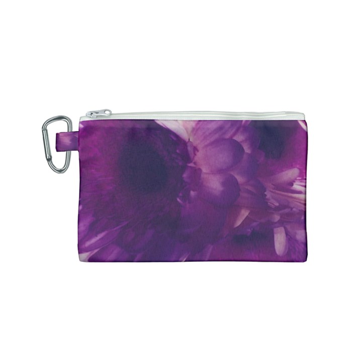 Blue Glowing Flowers Canvas Cosmetic Bag (Small)