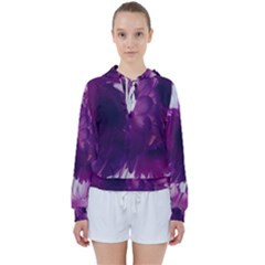 Blue Glowing Flowers Women s Tie Up Sweat