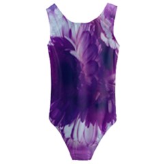 Blue Glowing Flowers Kids  Cut-out Back One Piece Swimsuit