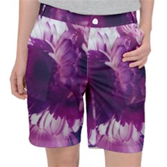 Blue Glowing Flowers Pocket Shorts