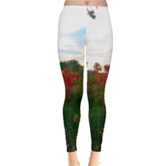 Red Weeds Leggings  by okhismakingart