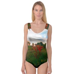 Red Weeds Princess Tank Leotard  by okhismakingart