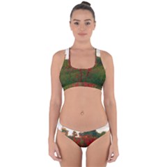 Red Weeds Cross Back Hipster Bikini Set by okhismakingart