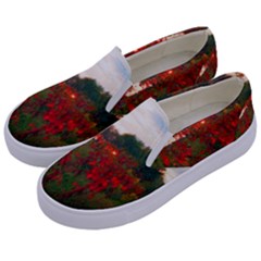 Red Weeds Kids  Canvas Slip Ons by okhismakingart