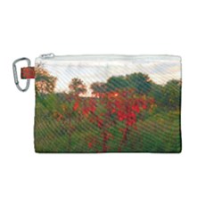 Red Weeds Canvas Cosmetic Bag (medium) by okhismakingart