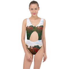 Red Weeds Center Cut Out Swimsuit by okhismakingart