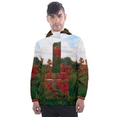 Red Weeds Men s Front Pocket Pullover Windbreaker by okhismakingart