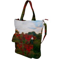 Red Weeds Shoulder Tote Bag