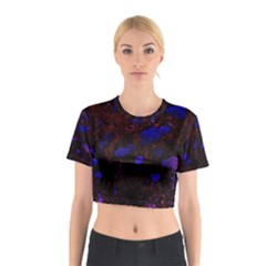 Red-edged Blue Sedum Cotton Crop Top by okhismakingart