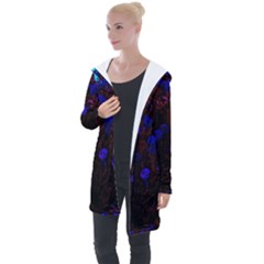 Red-edged Blue Sedum Longline Hooded Cardigan