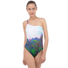 Neon Weeds Classic One Shoulder Swimsuit