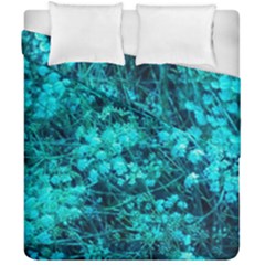 Blue-green Compound Flowers Duvet Cover Double Side (california King Size) by okhismakingart