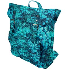 Blue-green Compound Flowers Buckle Up Backpack