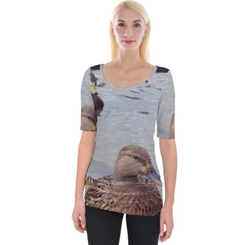 Framed Ducks Wide Neckline Tee by okhismakingart