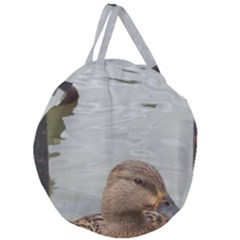 Framed Ducks Giant Round Zipper Tote by okhismakingart