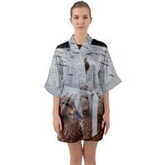 Framed Ducks Quarter Sleeve Kimono Robe by okhismakingart