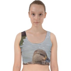 Framed Ducks Velvet Racer Back Crop Top