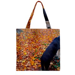 Luna Standing Zipper Grocery Tote Bag by okhismakingart