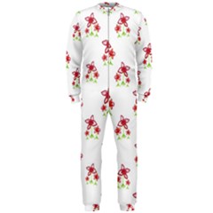 Cute Floral Drawing Motif Pattern Onepiece Jumpsuit (men) 