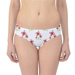 Cute Floral Drawing Motif Pattern Hipster Bikini Bottoms