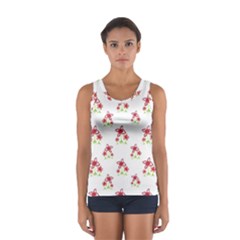 Cute Floral Drawing Motif Pattern Sport Tank Top  by dflcprintsclothing