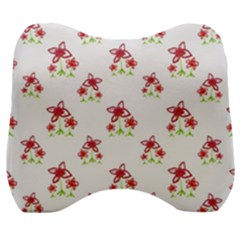 Cute Floral Drawing Motif Pattern Velour Head Support Cushion