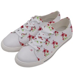 Cute Floral Drawing Motif Pattern Women s Low Top Canvas Sneakers by dflcprintsclothing