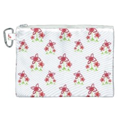 Cute Floral Drawing Motif Pattern Canvas Cosmetic Bag (xl) by dflcprintsclothing