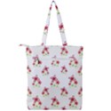 Cute Floral Drawing Motif Pattern Double Zip Up Tote Bag View2