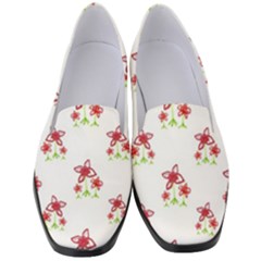 Cute Floral Drawing Motif Pattern Women s Classic Loafer Heels