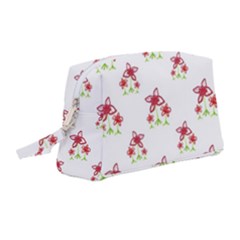 Cute Floral Drawing Motif Pattern Wristlet Pouch Bag (medium)