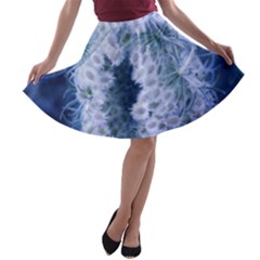 Light Blue Closing Queen Annes Lace A-line Skater Skirt by okhismakingart