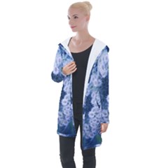 Light Blue Closing Queen Annes Lace Longline Hooded Cardigan