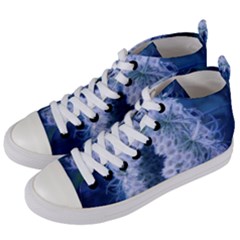 Light Blue Closing Queen Annes Lace Women s Mid-top Canvas Sneakers by okhismakingart