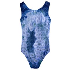 Light Blue Closing Queen Annes Lace Kids  Cut-out Back One Piece Swimsuit