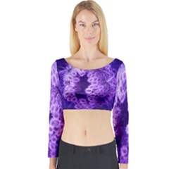 Dark Purple Closing Queen Annes Lace Long Sleeve Crop Top by okhismakingart