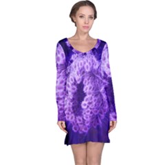 Dark Purple Closing Queen Annes Lace Long Sleeve Nightdress by okhismakingart