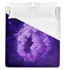 Dark Purple Closing Queen Annes Lace Duvet Cover (queen Size) by okhismakingart