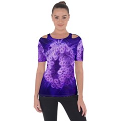 Dark Purple Closing Queen Annes Lace Shoulder Cut Out Short Sleeve Top by okhismakingart