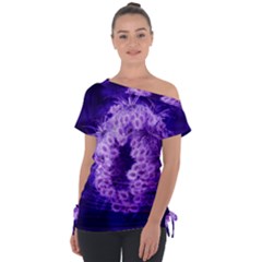 Dark Purple Closing Queen Annes Lace Tie-up Tee