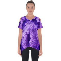 Dark Purple Closing Queen Annes Lace Cut Out Side Drop Tee by okhismakingart